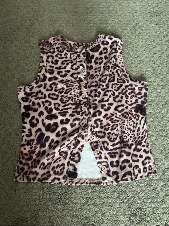 Amazon Tops - Amazon Leopard Print Button-Front Tank Top - Beige, Black, Brown